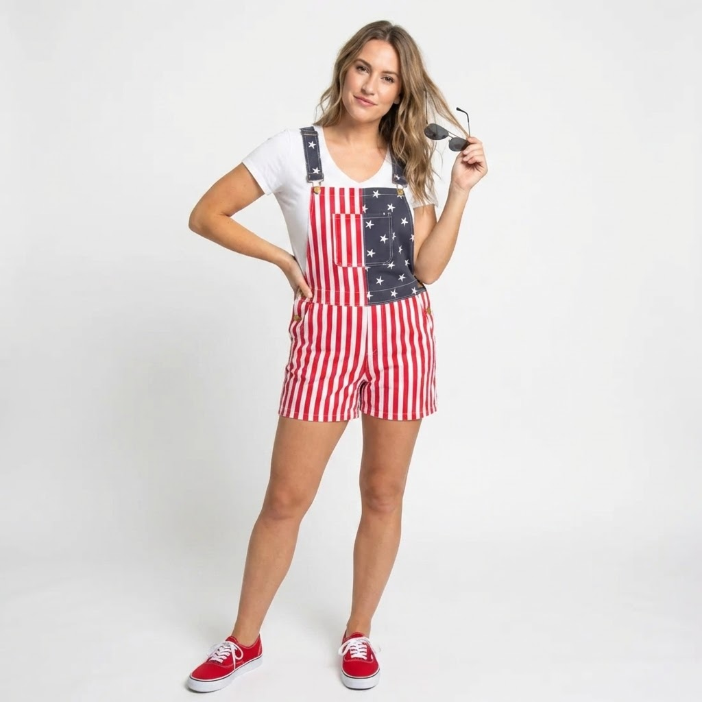 📢📢50% OFF !! ⏰ American Flag Unisex Overalls