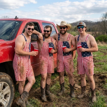 📢📢50% OFF !! ⏰ American Flag Unisex Overalls