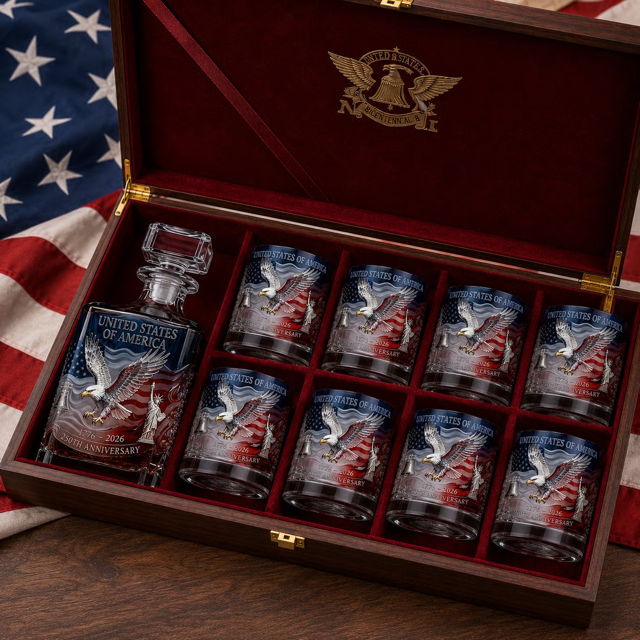 Limited Edition 2026 USA 250th Anniversary Commemorative Glass – 1776-2026 Heritage Edition