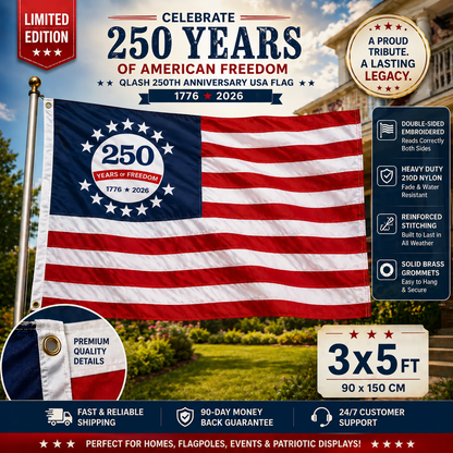 Last Day 49% OFF🔥250th Anniversary USA Commemorative Flag (3x5 Ft),Double-Sided Embroidered
