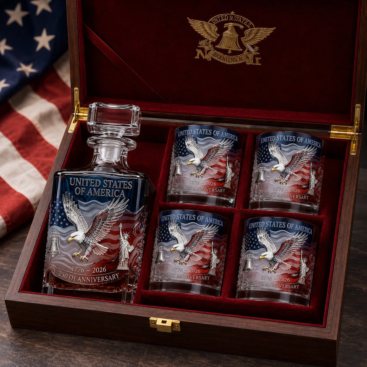 Limited Edition 2026 USA 250th Anniversary Commemorative Glass – 1776-2026 Heritage Edition