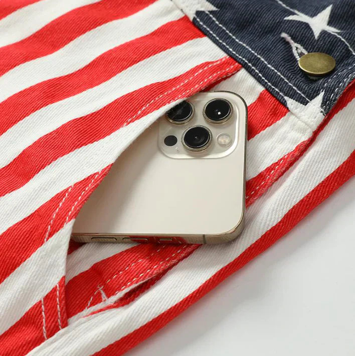 📢📢50% OFF !! ⏰ American Flag Unisex Overalls